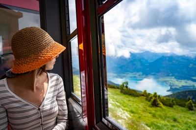 Looking Out the Schafbergbahn Window
