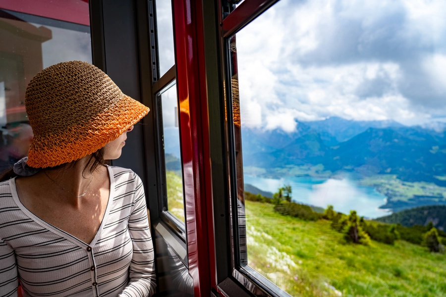 Looking Out the Schafbergbahn Window