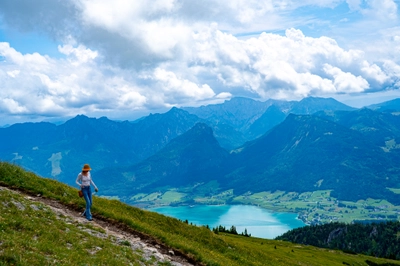 Hiking Down Schafberg Mountain