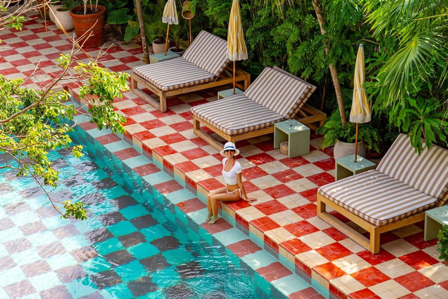 Poolside in Tulum