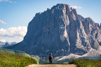Hiking Towards Langkofel