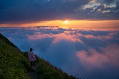 Sunset on the Schäfler Ridge