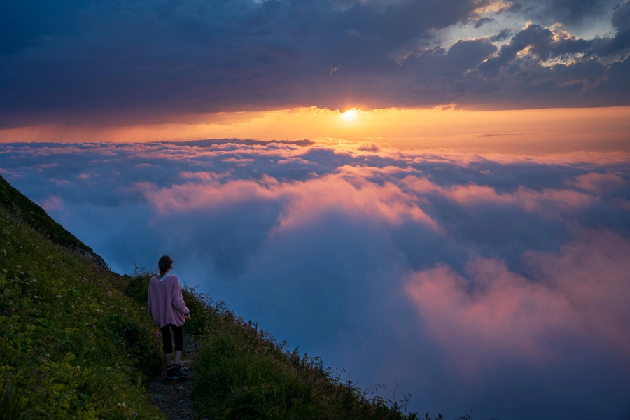 Sunset on the Schäfler Ridge